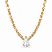 Lelice Teardrop Bezel Necklace in gold on a white background