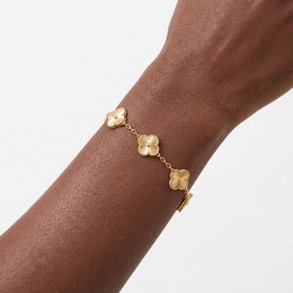 Close-up of the Lelice Tessa Gold Bracelet on the wrist