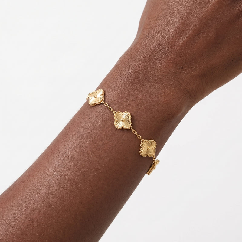 Close-up of the Lelice Tessa Gold Bracelet on the wrist