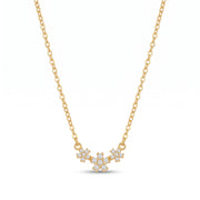 Lelice Blossom Trio Necklace in gold on a white background