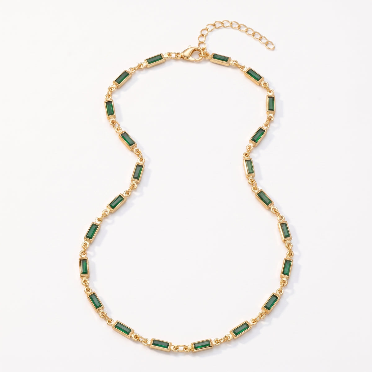 Lelice Deco Emerald Choker in gold on a white background