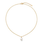 Lelice Teardrop Pearl Necklace in gold on a white background