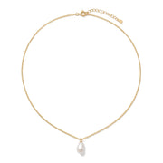 Lelice Teardrop Pearl Necklace in gold on a white background