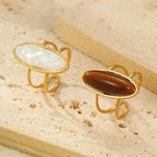 Oriane Oval Stone Ring Set