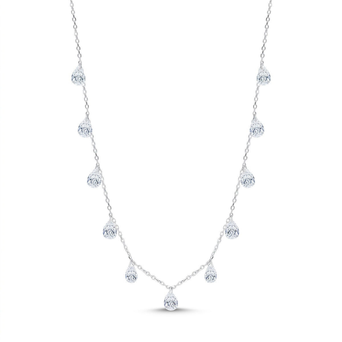 Lelice Vivienne Drop Necklace in silver on a white background