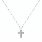 Lelice Zara Cross Necklace in silver on a white background
